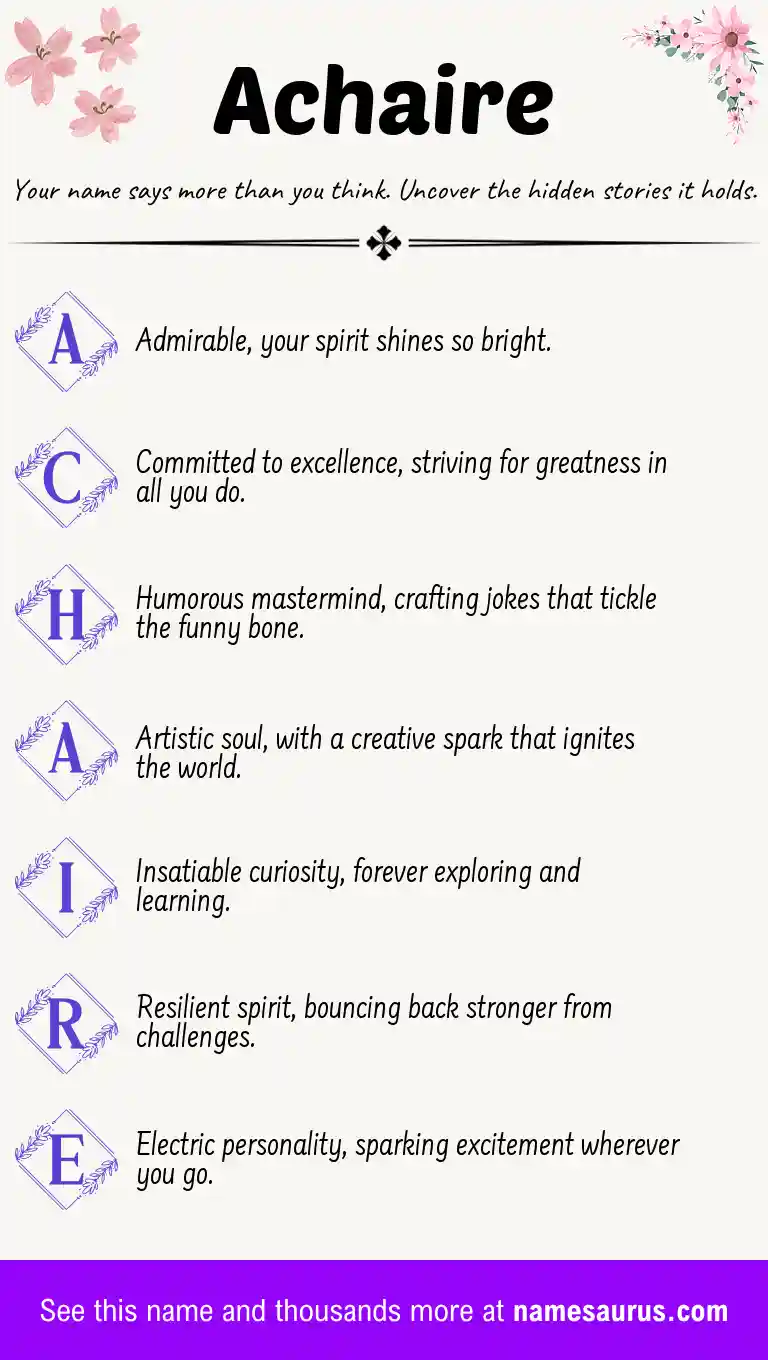Acrostic poem about Achaire.