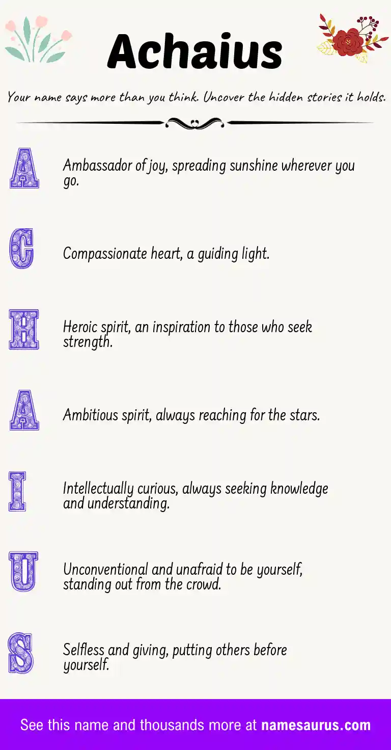 Acrostic poem about Achaius.