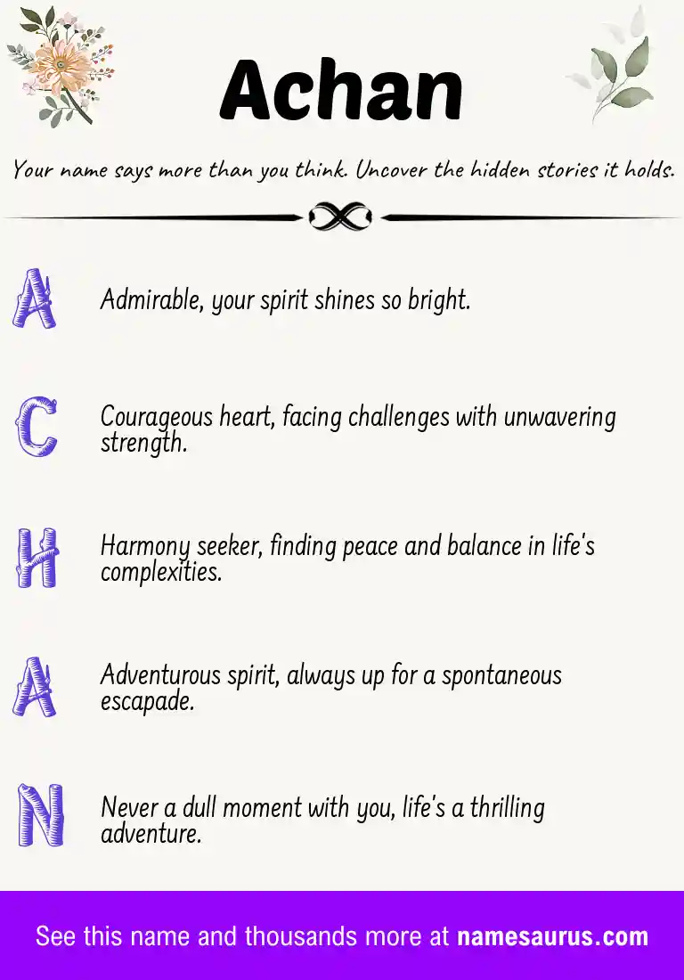 Acrostic poem about Achan.