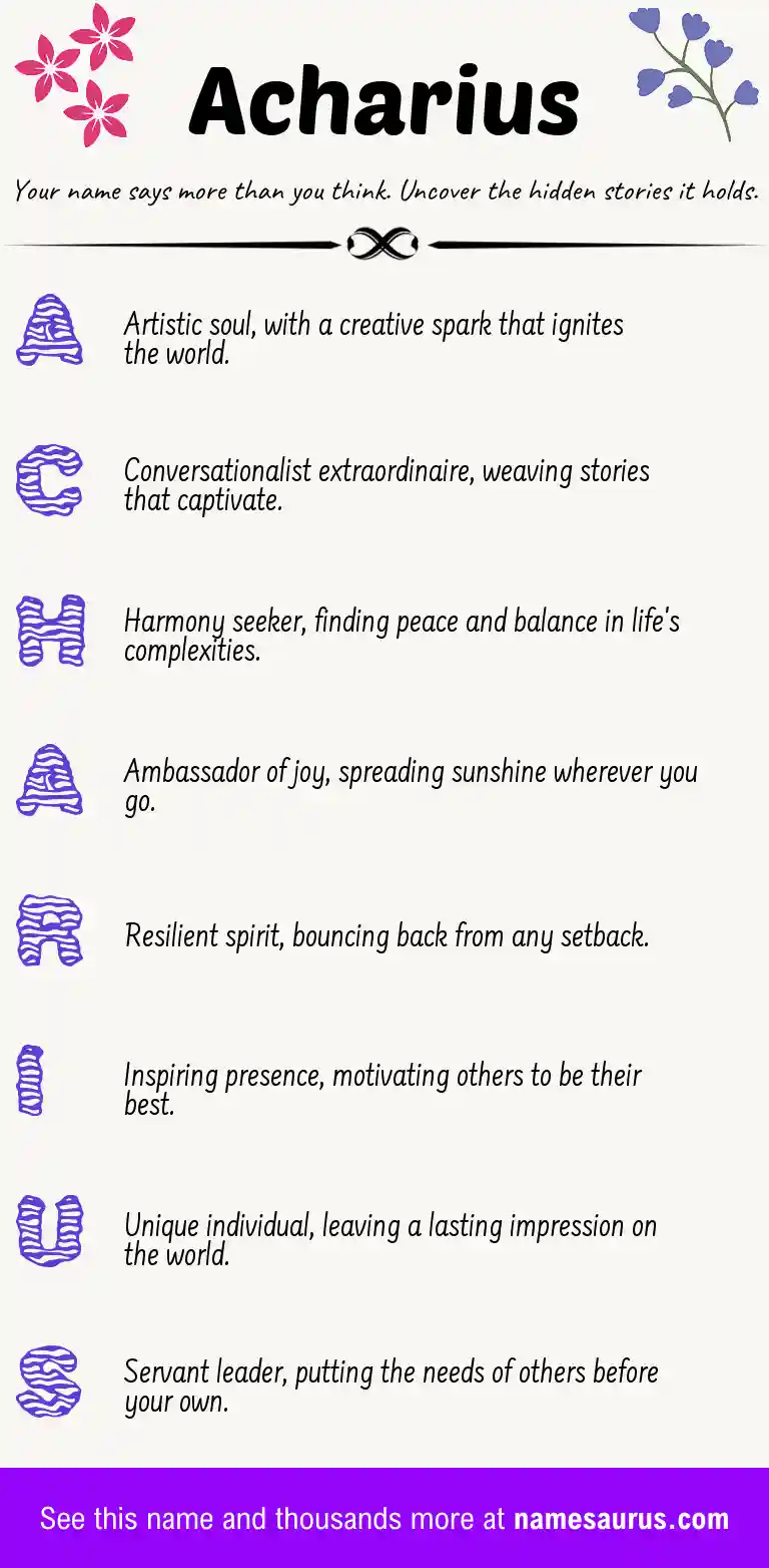 Acrostic poem about Acharius.