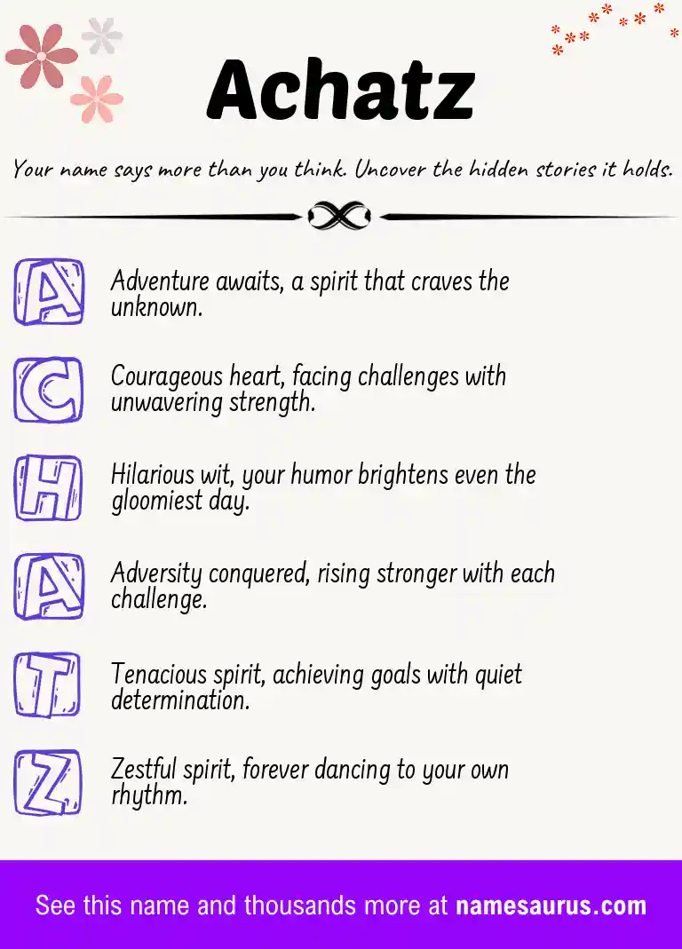 Acrostic poem about Achatz.