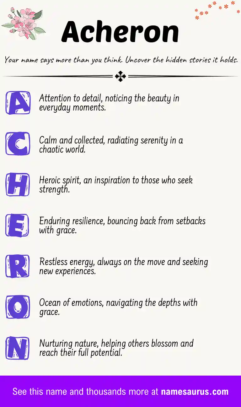 Acrostic poem about Acheron.