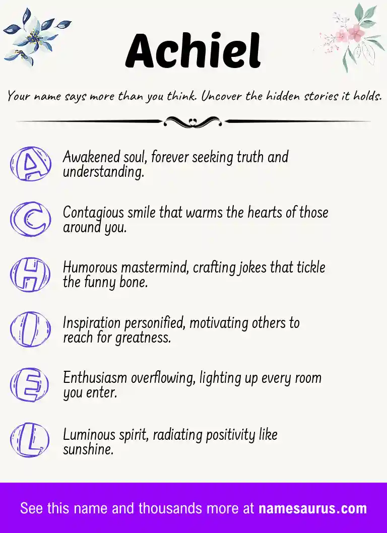Acrostic poem about Achiel.