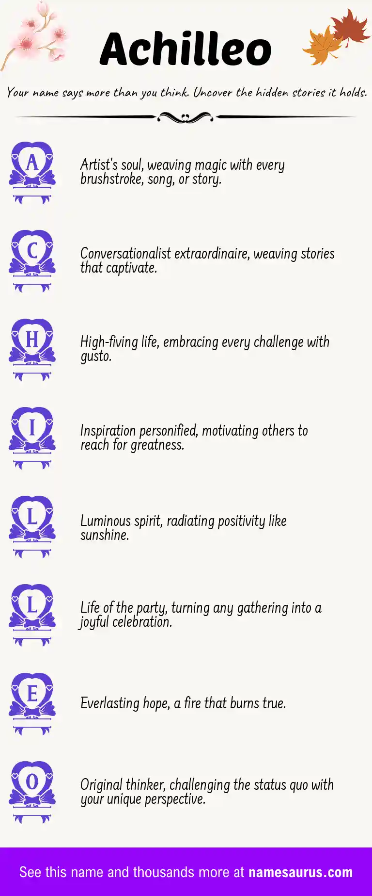 Acrostic poem about Achilleo.