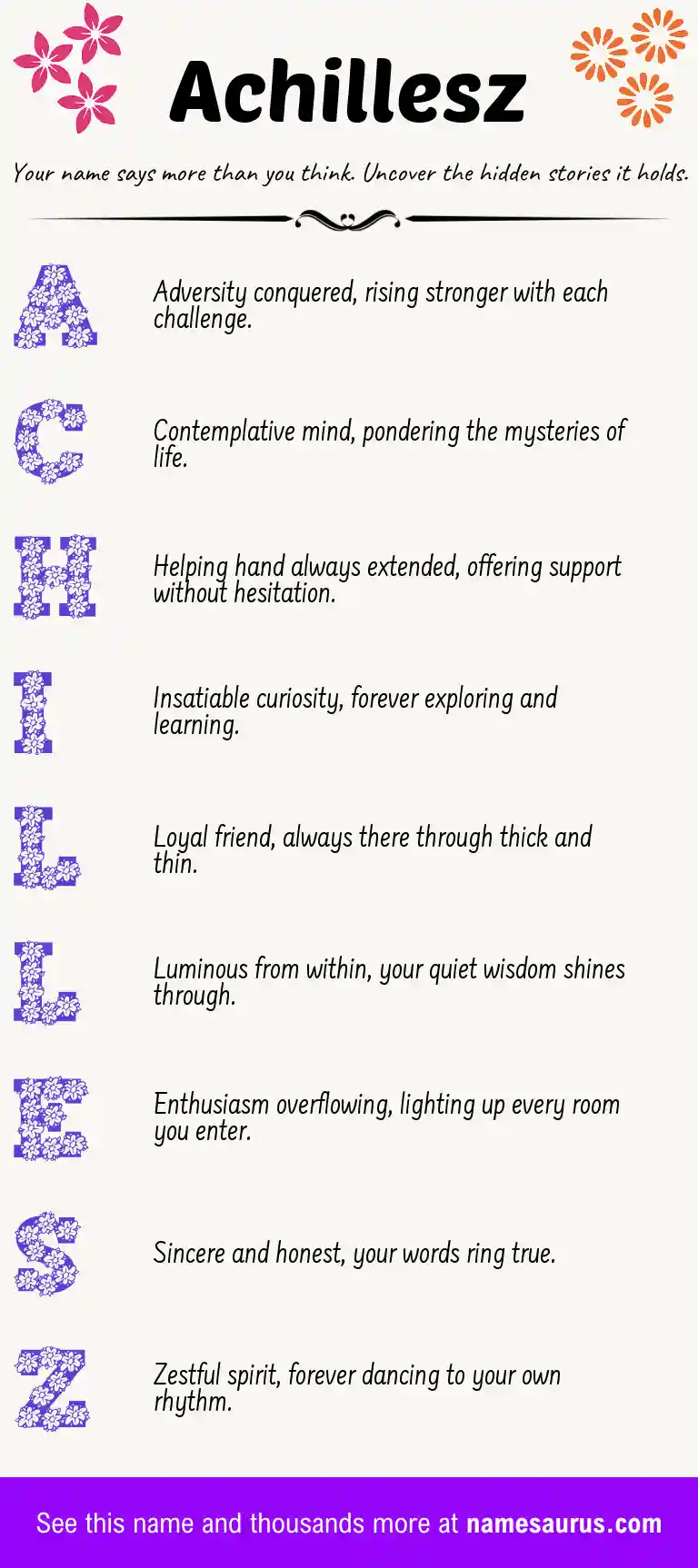 Acrostic poem about Achillesz.