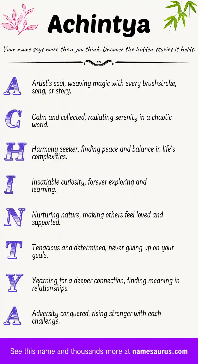 Acrostic poem about Achintya.