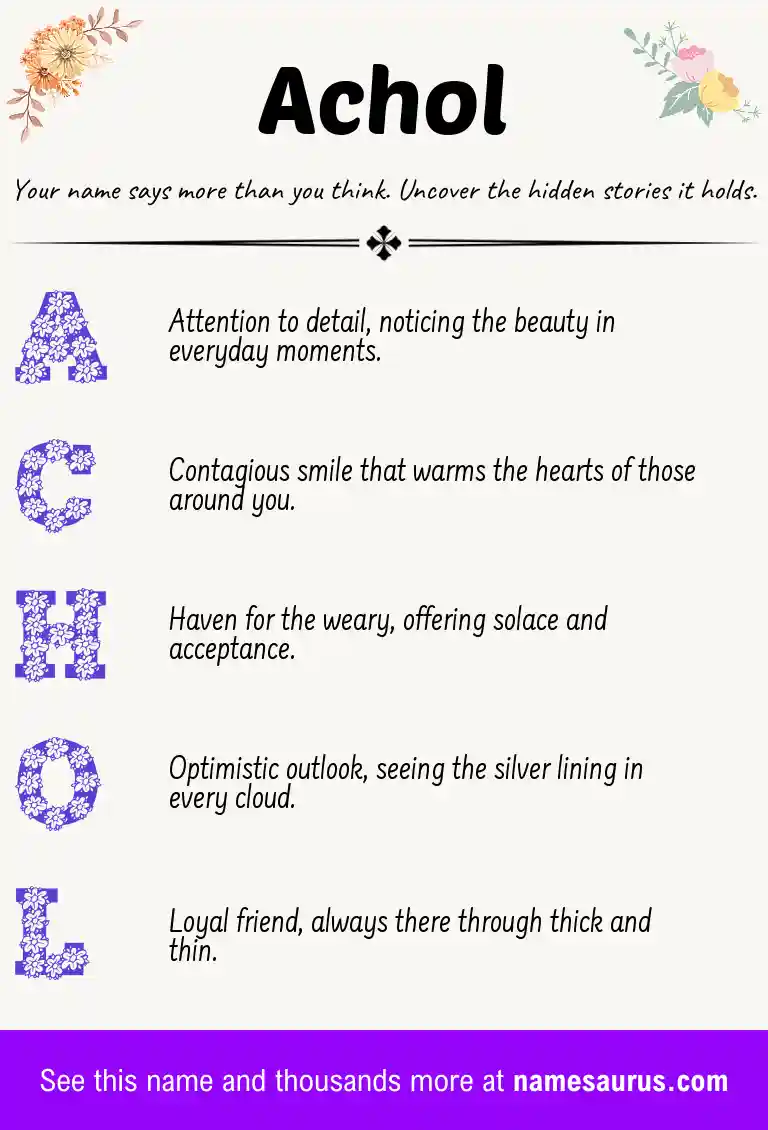 Acrostic poem about Achol.