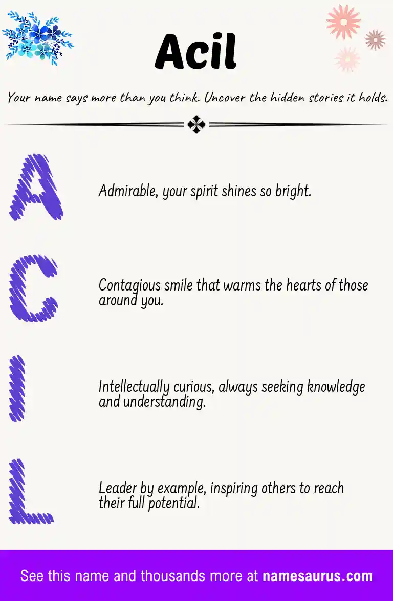 Acrostic poem about Acil.