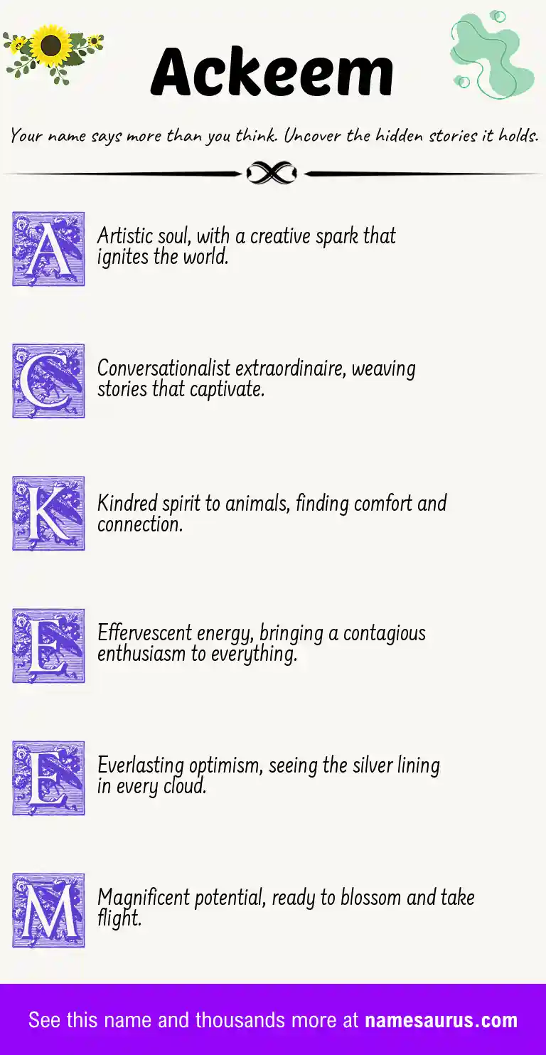 Acrostic poem about Ackeem.