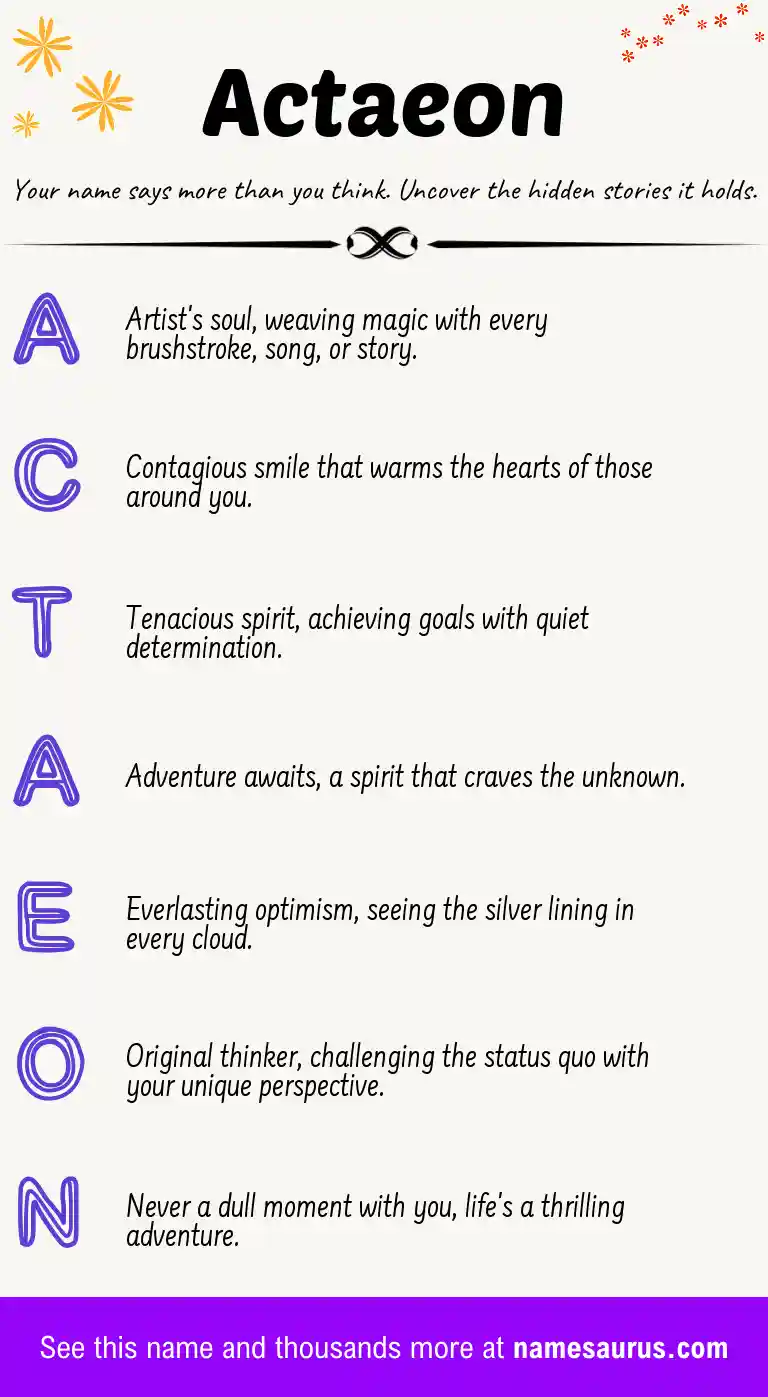 Acrostic poem about Actaeon.