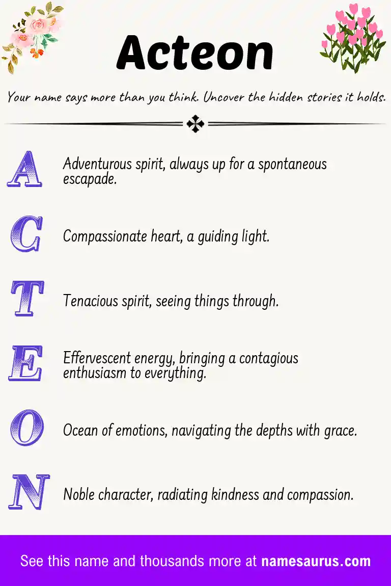 Acrostic poem about Acteon.