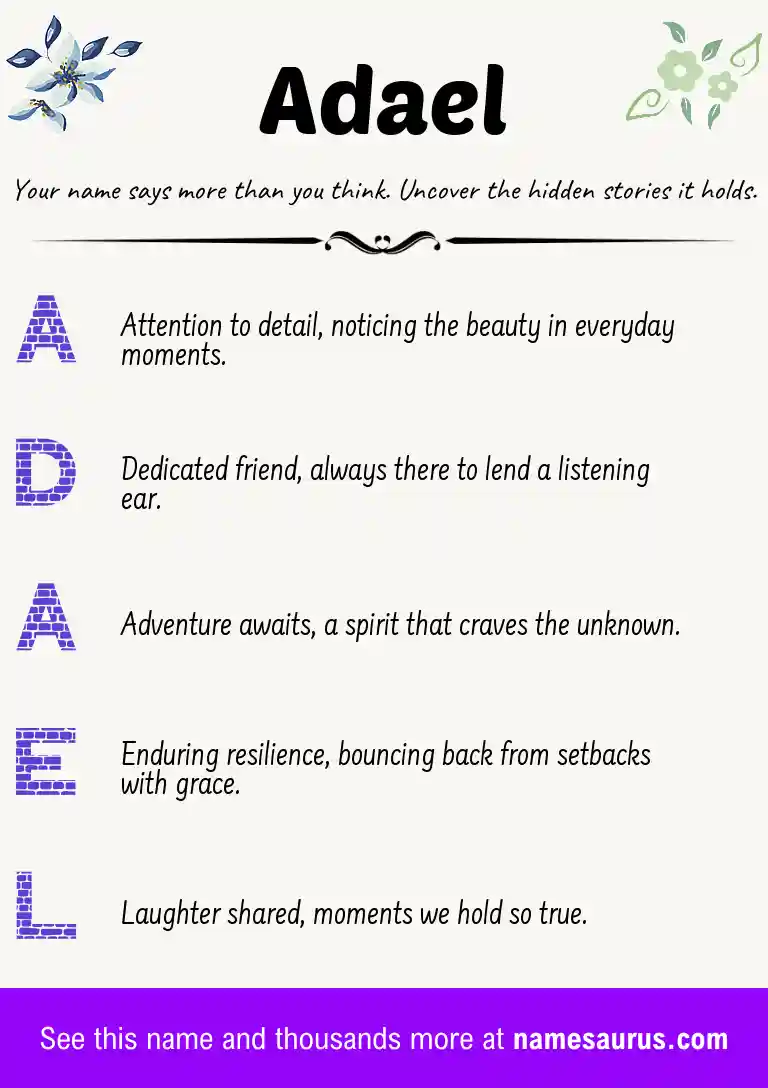 Acrostic poem about Adael.