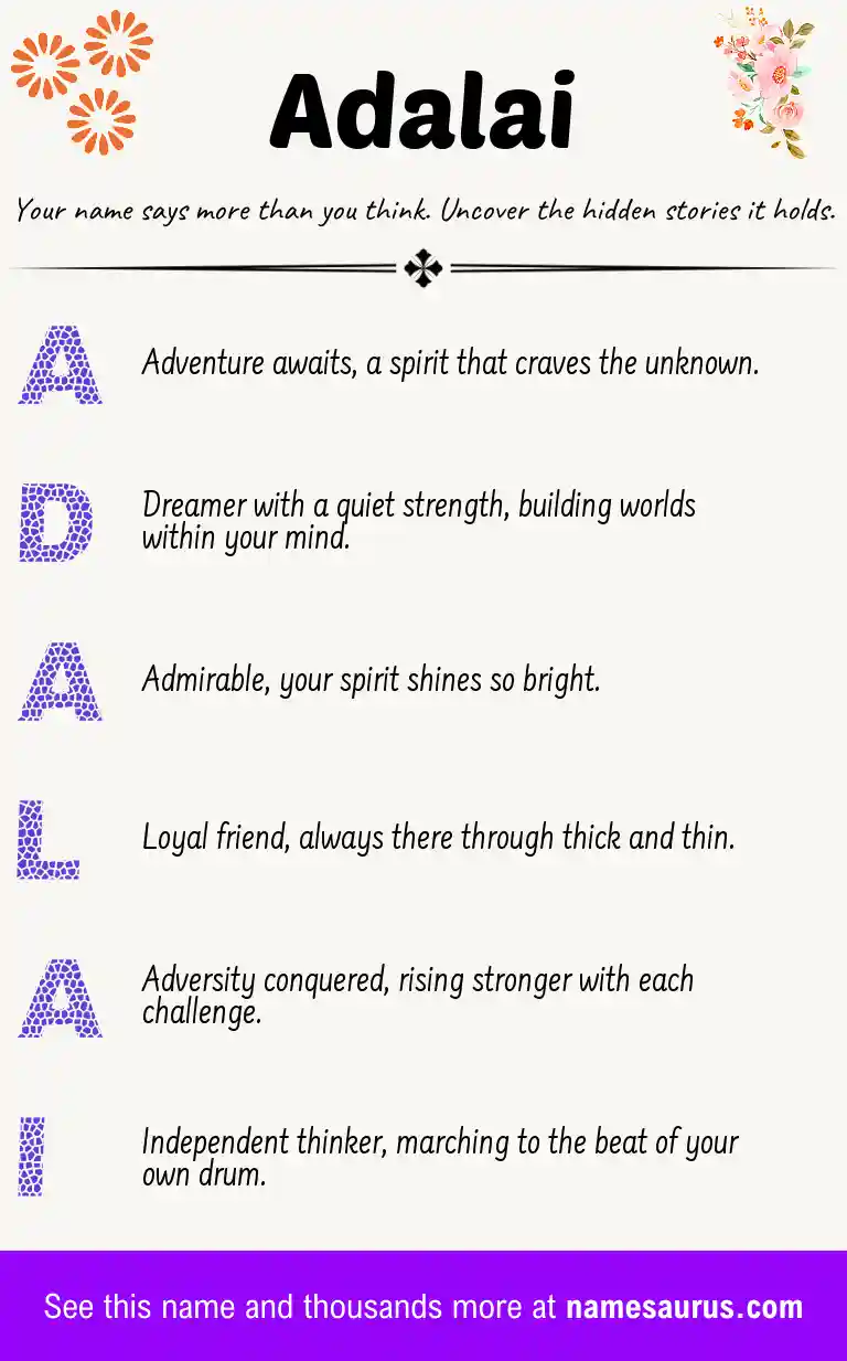 Acrostic poem about Adalai.