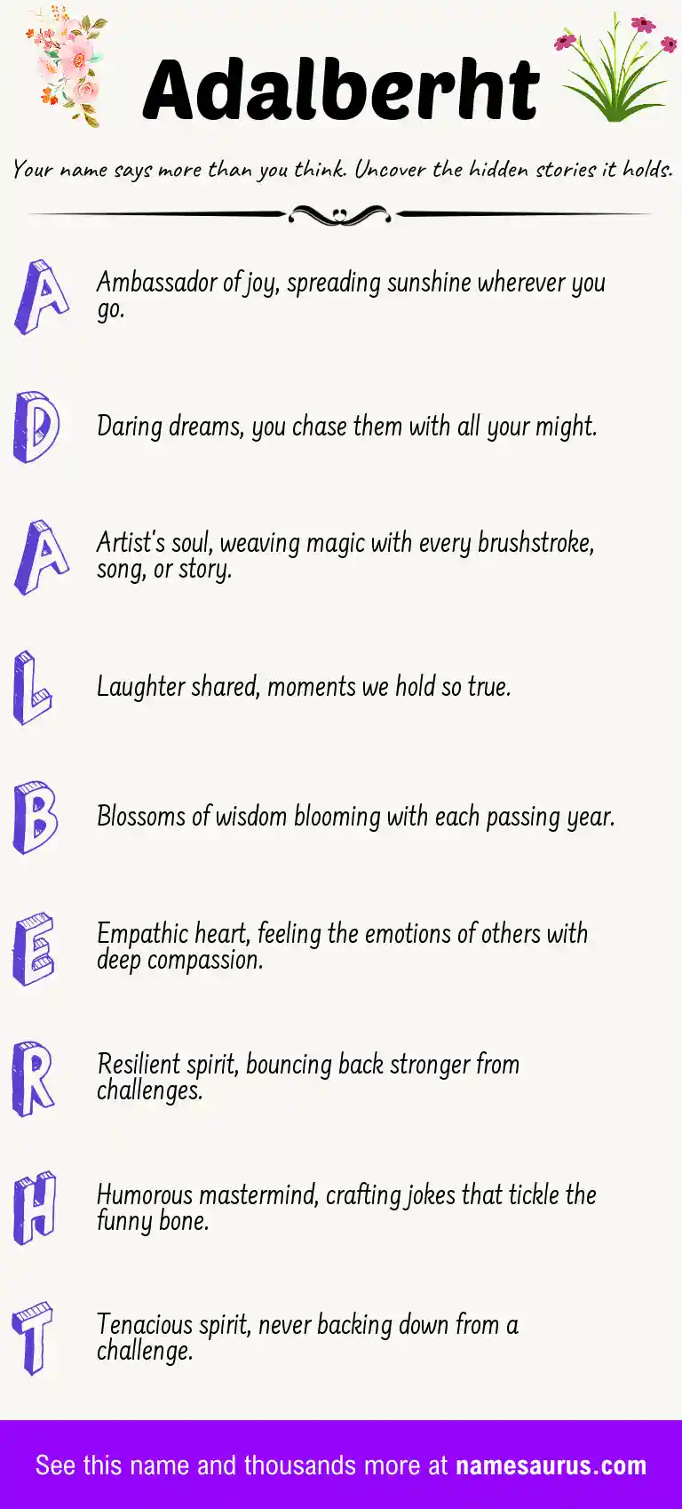Acrostic poem about Adalberht.