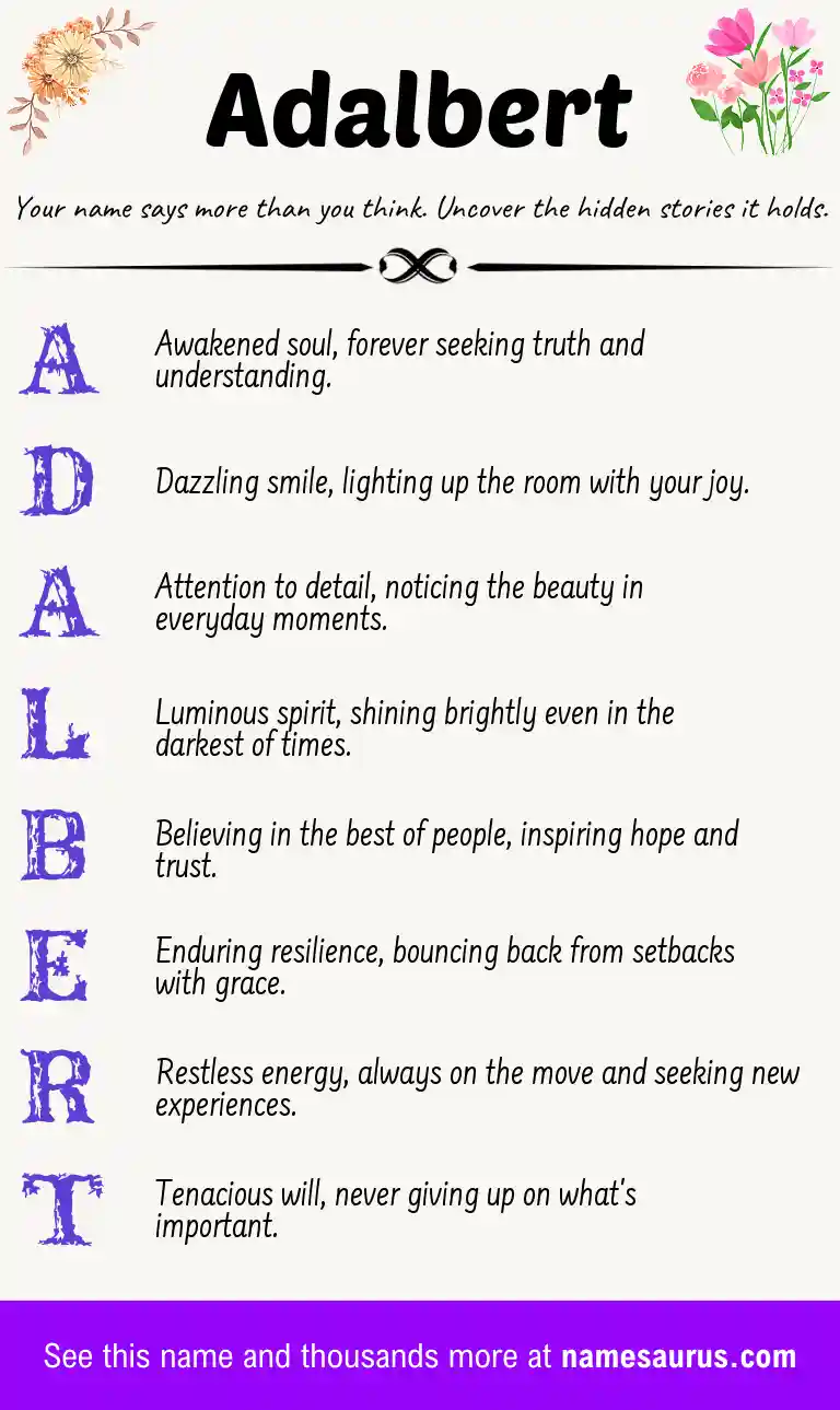 Acrostic poem about Adalbert.