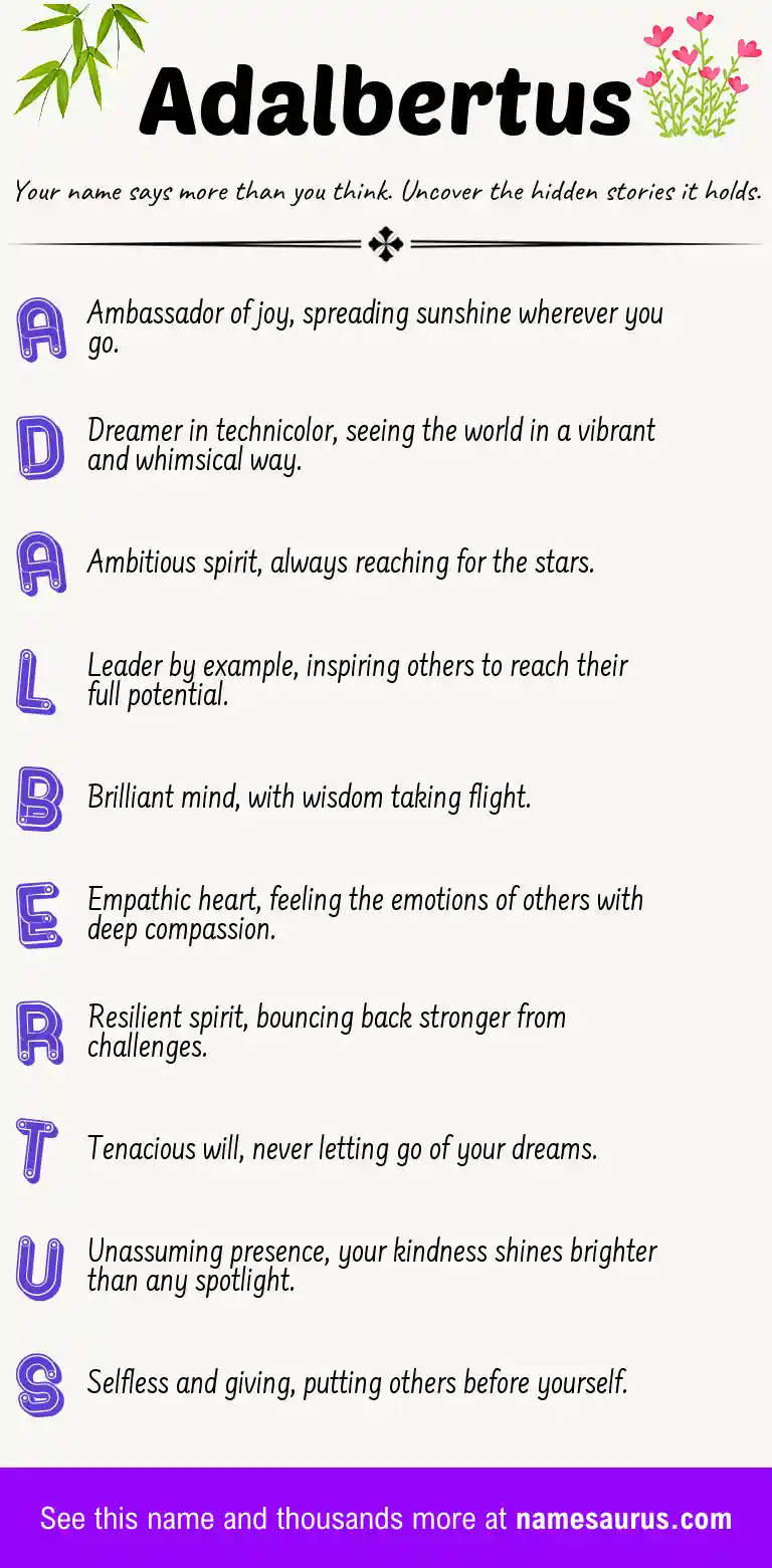 Acrostic poem about Adalbertus.