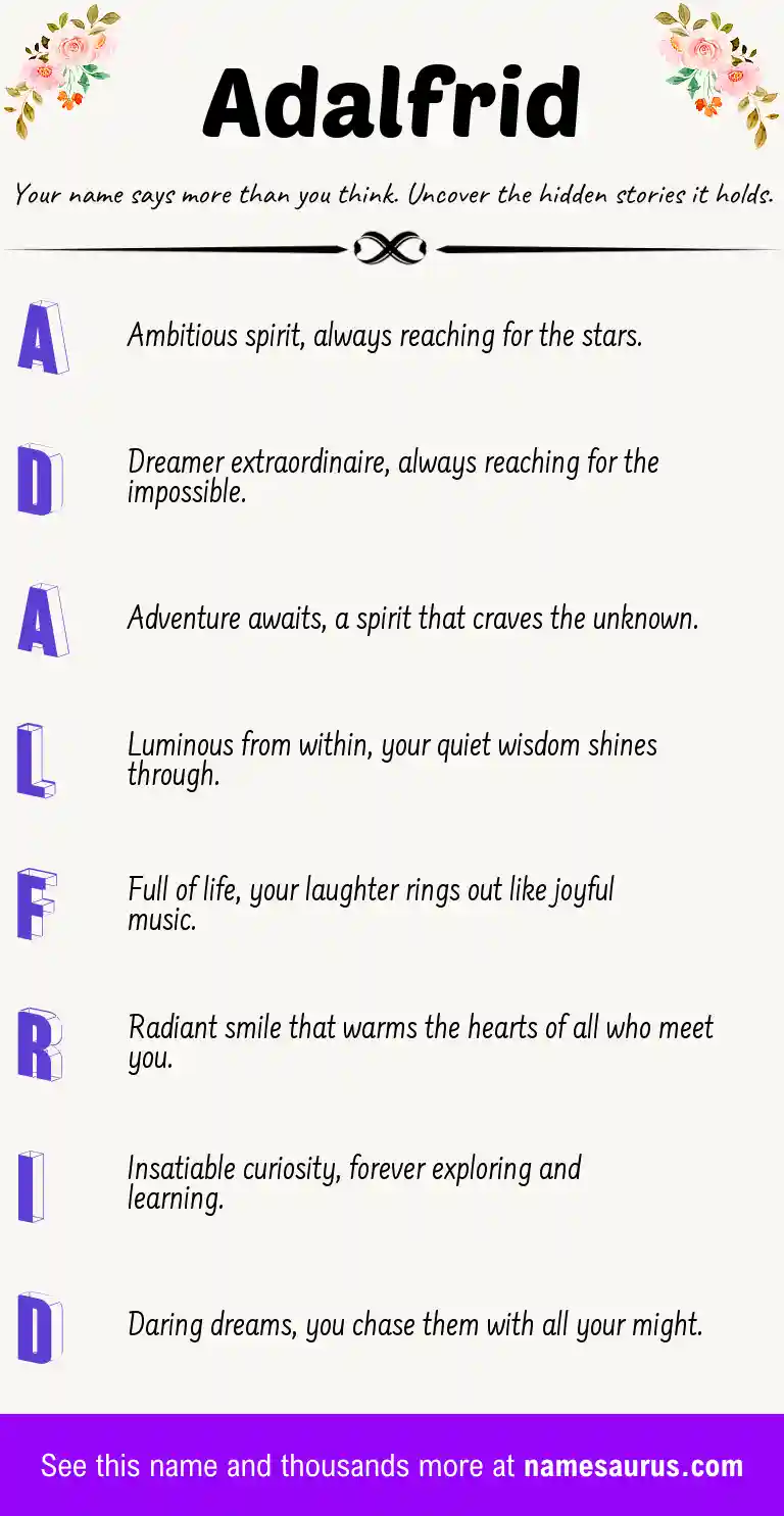 Acrostic poem about Adalfrid.