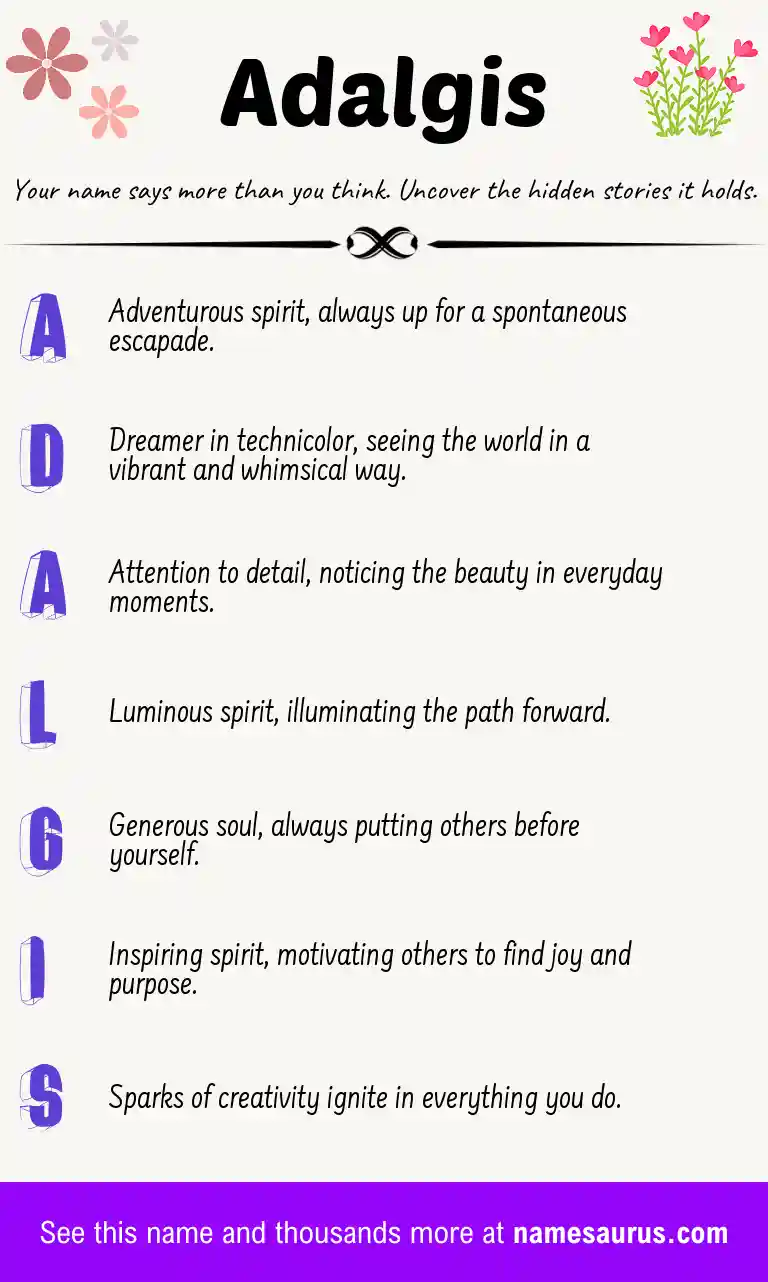 Acrostic poem about Adalgis.