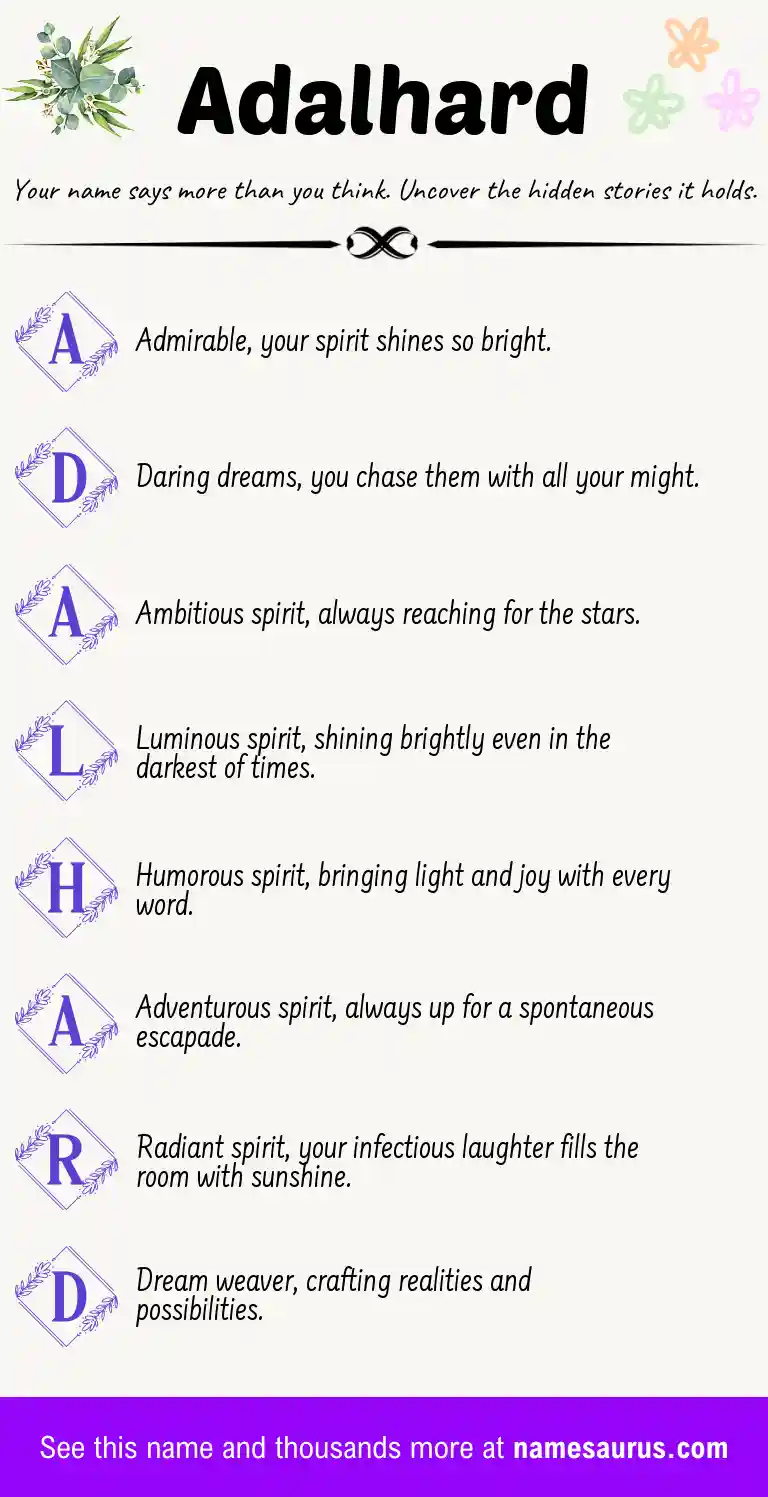 Acrostic poem about Adalhard.