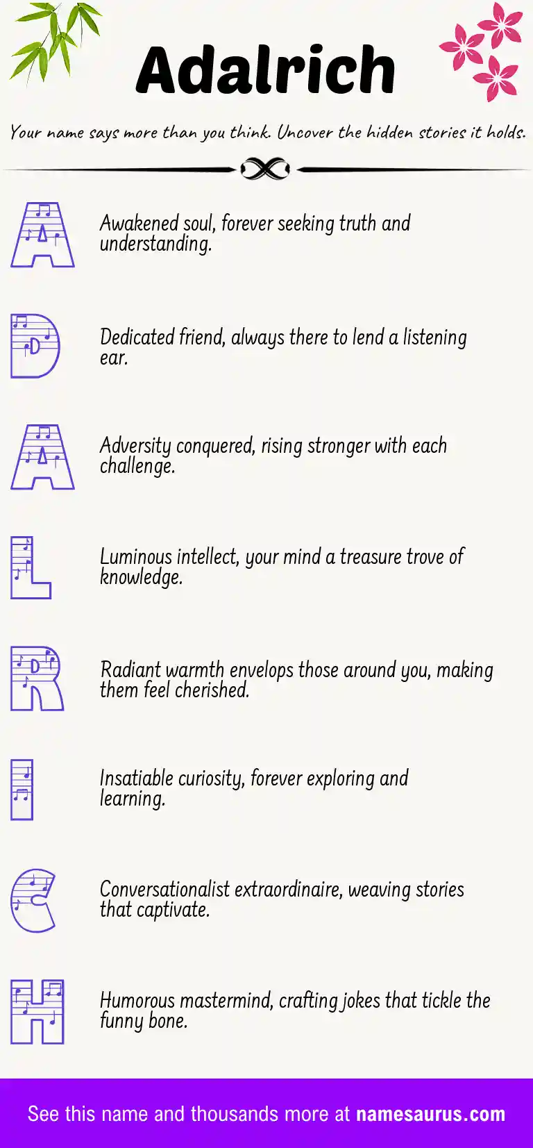 Acrostic poem about Adalrich.