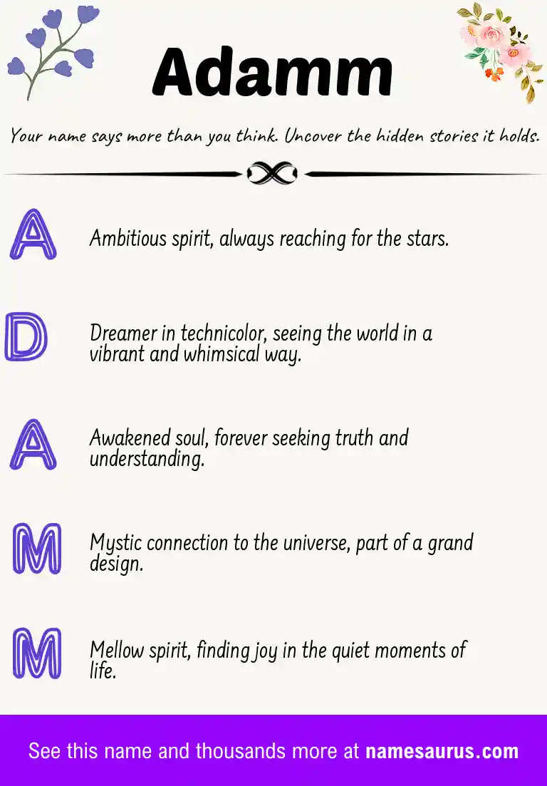 Acrostic poem about Adamm.