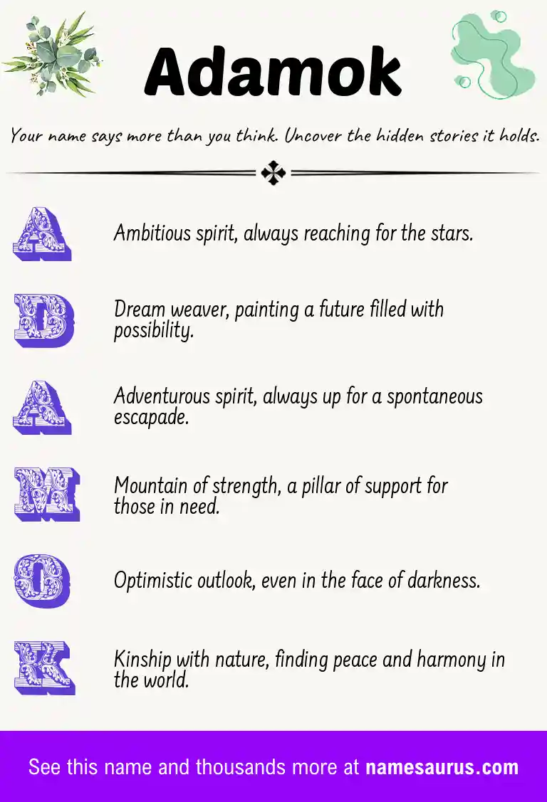 Acrostic poem about Adamok.