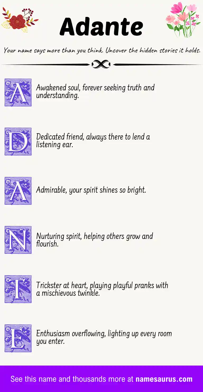 Acrostic poem about Adante.