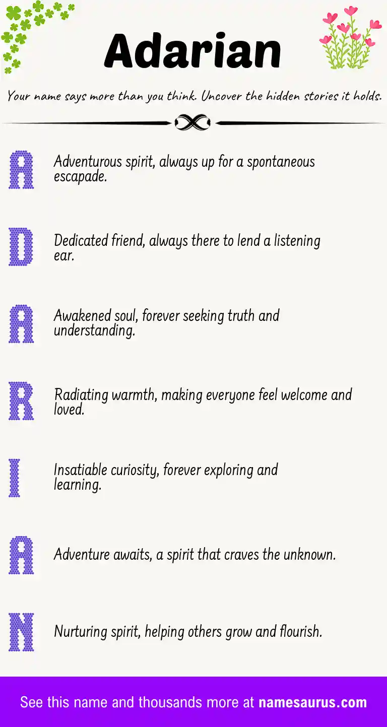 Acrostic poem about Adarian.
