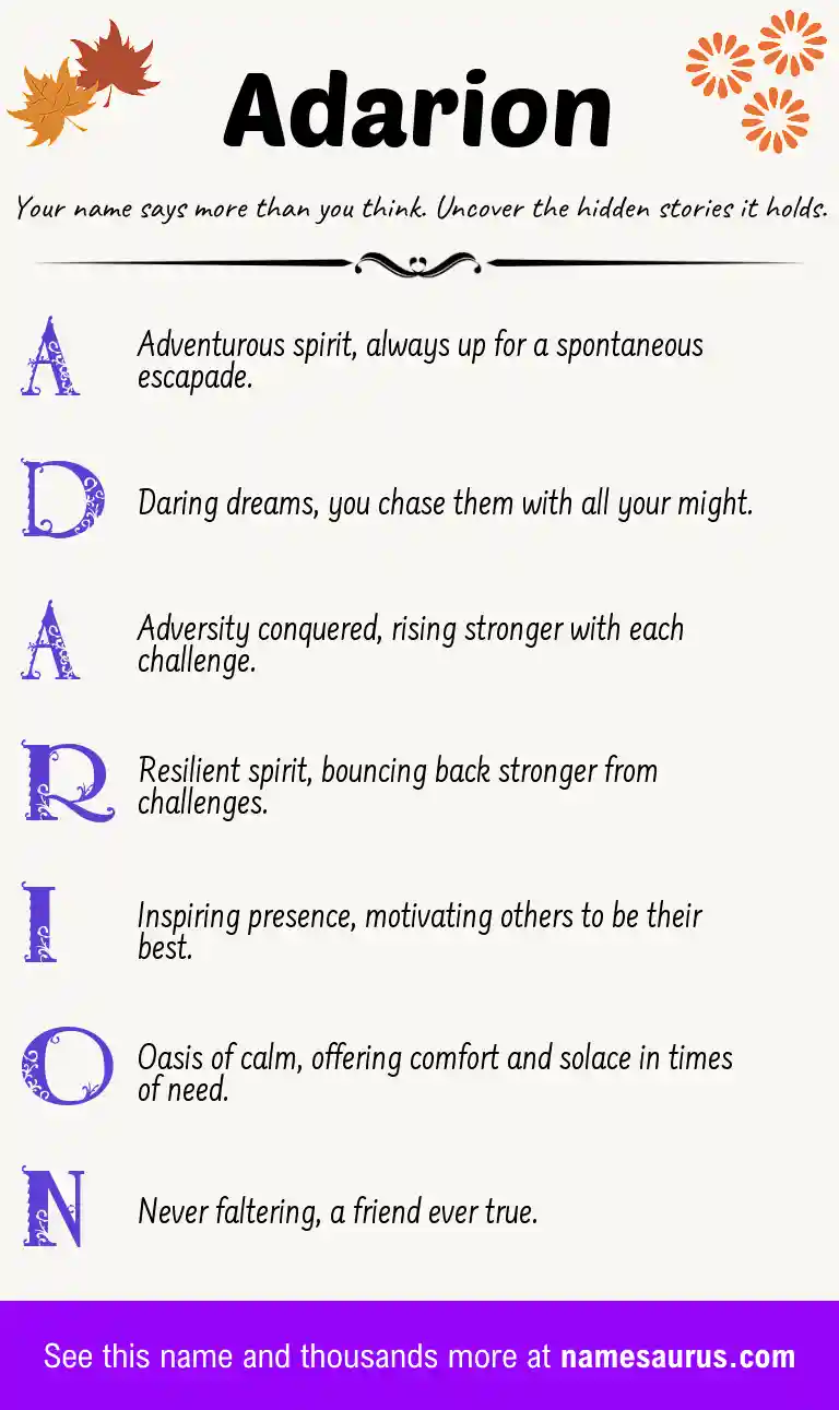 Acrostic poem about Adarion.