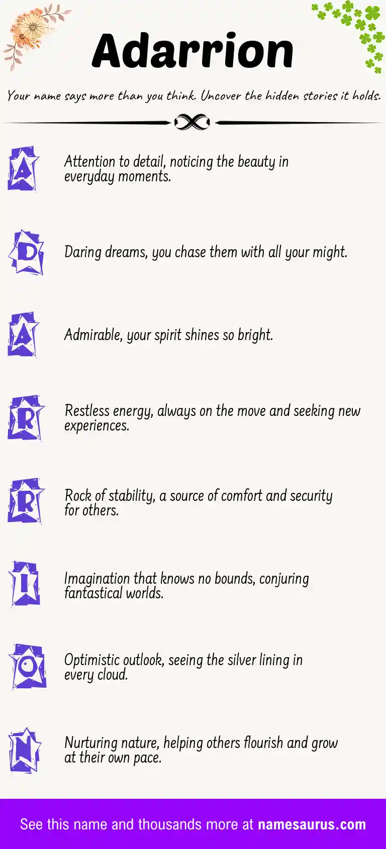 Acrostic poem about Adarrion.