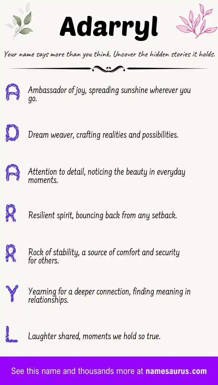 Acrostic poem about Adarryl.
