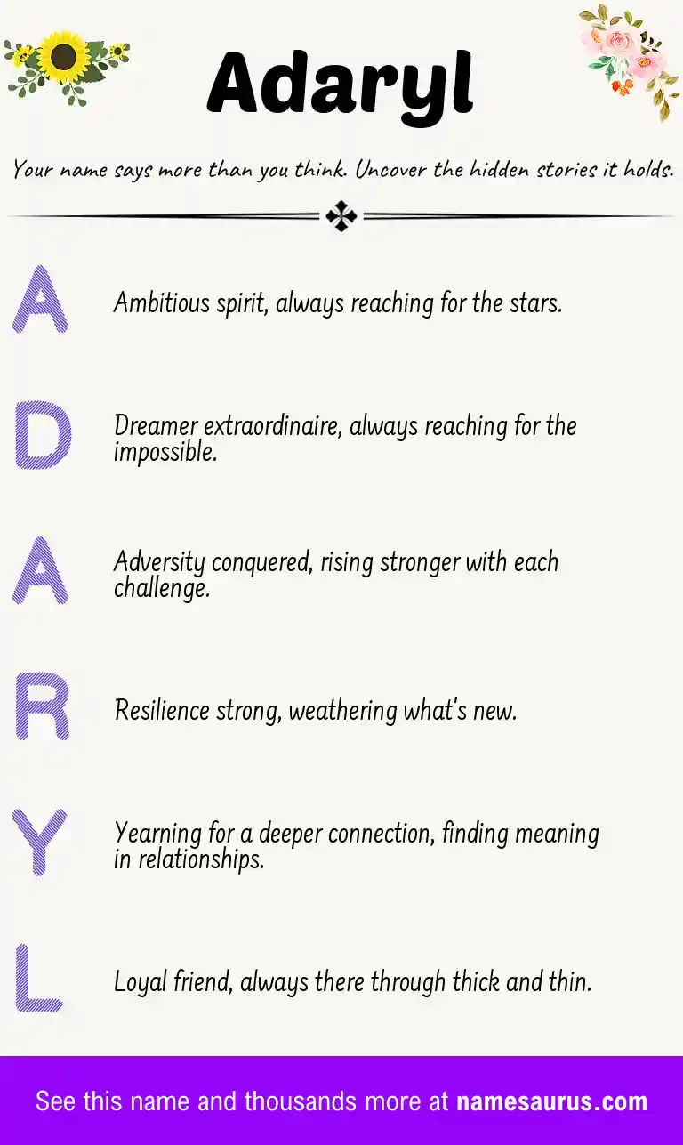 Acrostic poem about Adaryl.