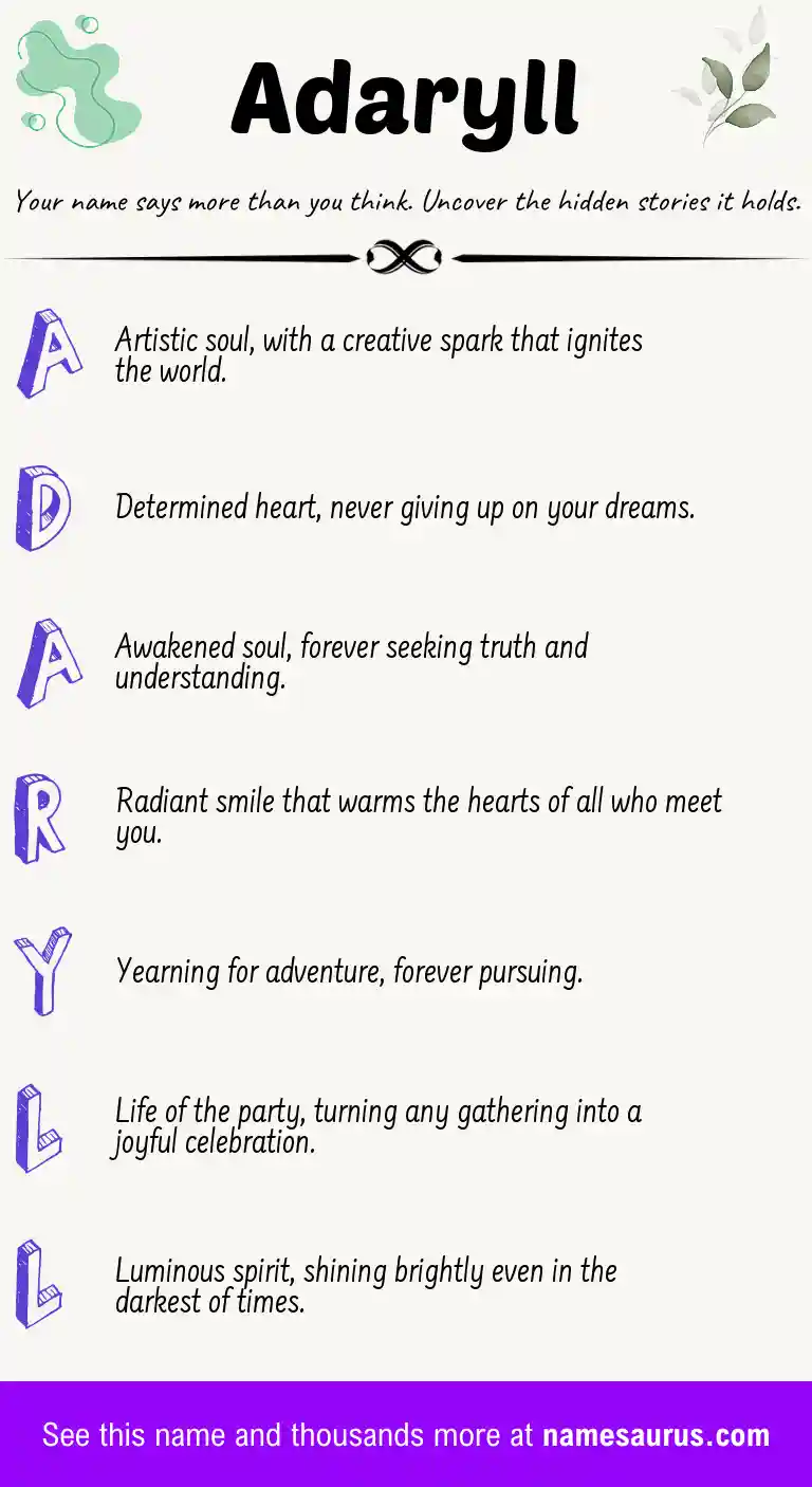 Acrostic poem about Adaryll.