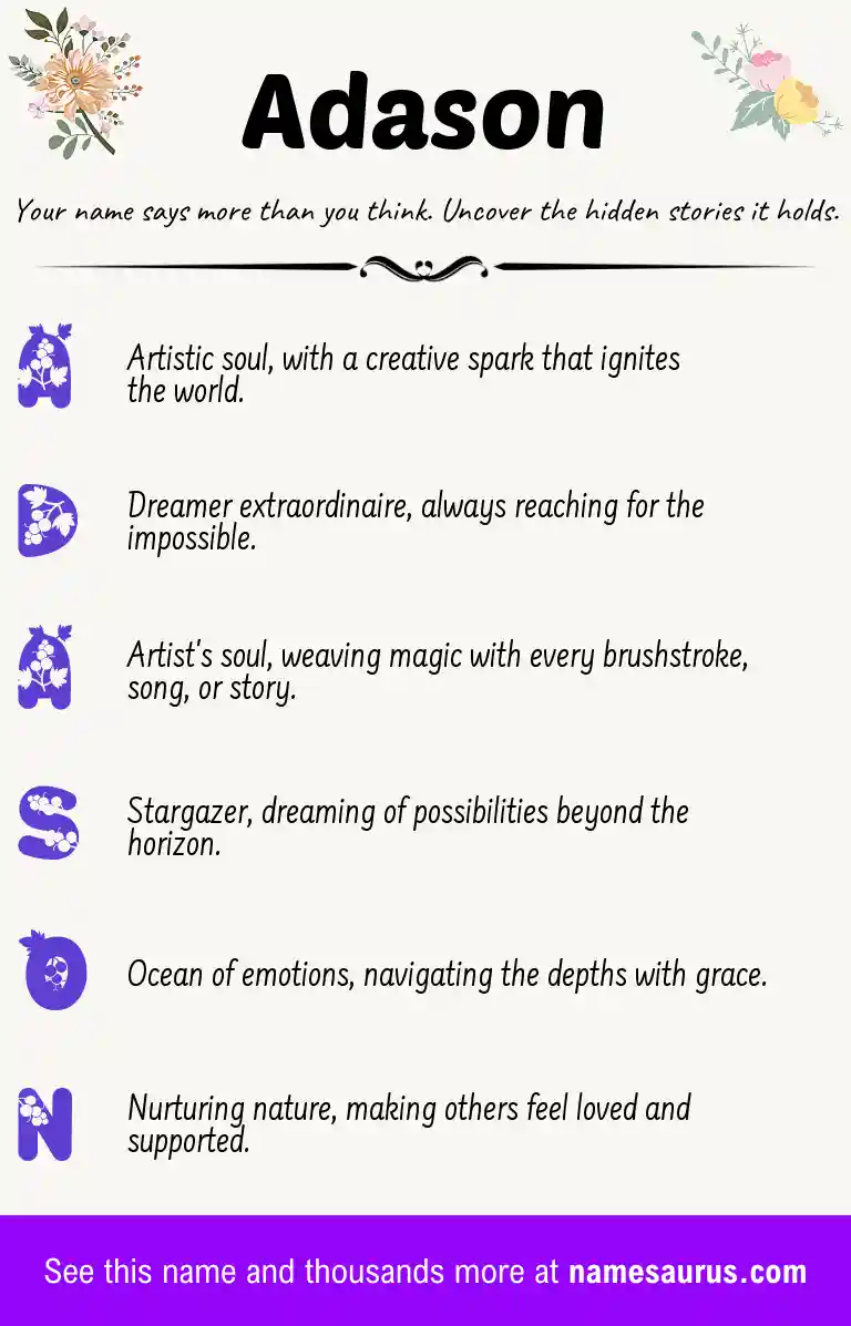 Acrostic poem about Adason.