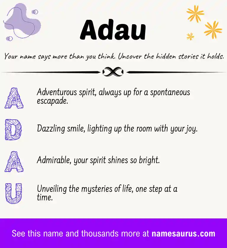 Acrostic poem about Adau.