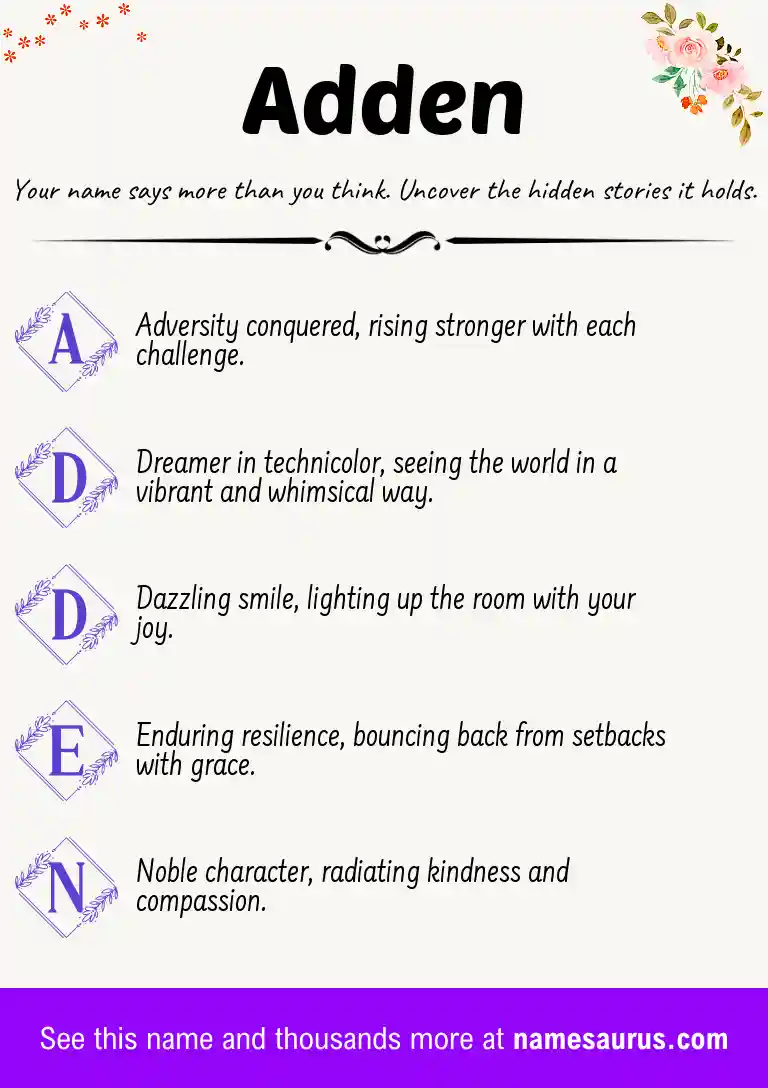 Acrostic poem about Adden.