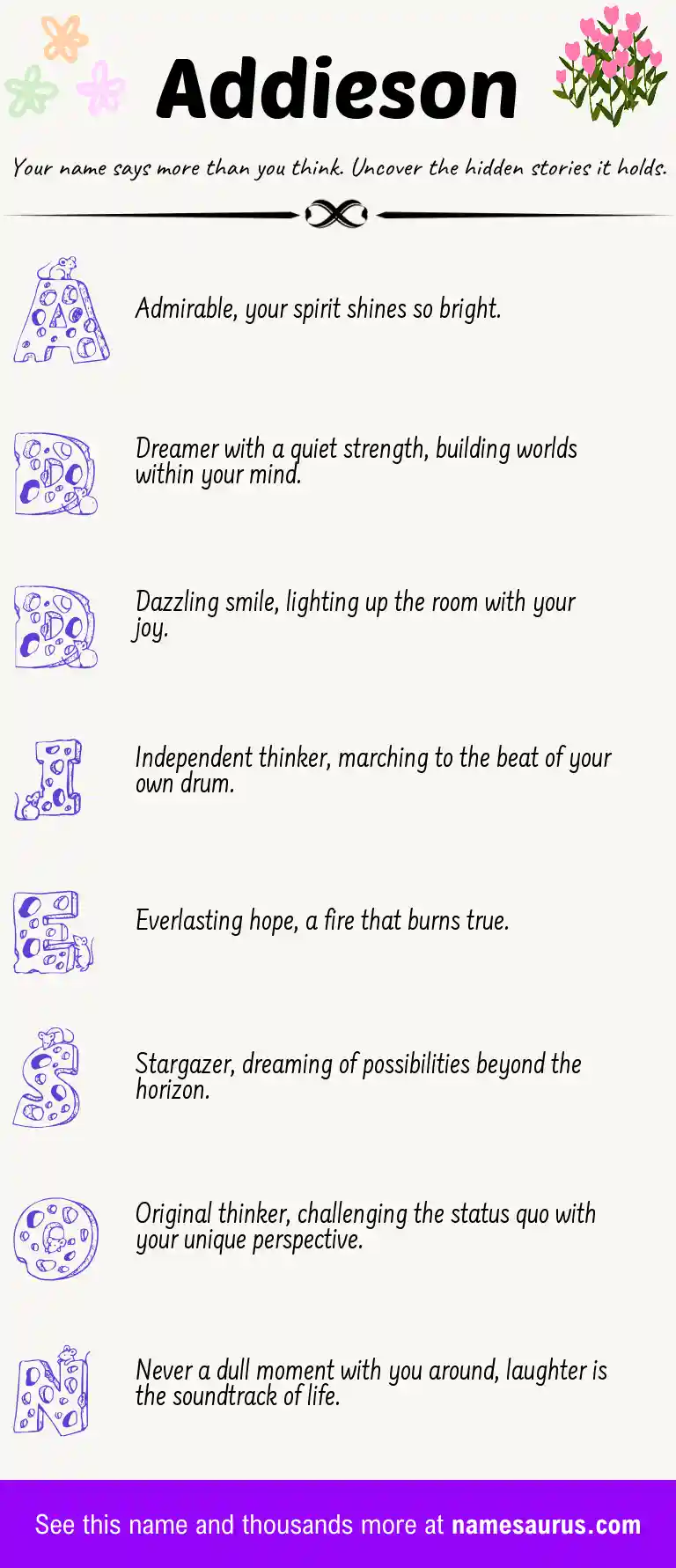 Acrostic poem about Addieson.