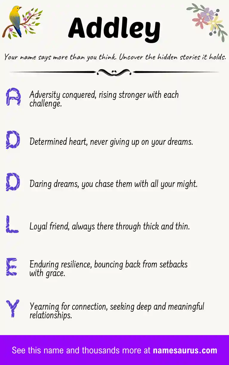 Acrostic poem about Addley.