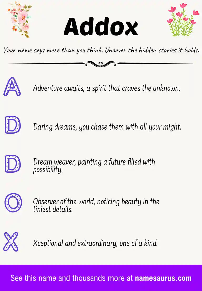 Acrostic poem about Addox.