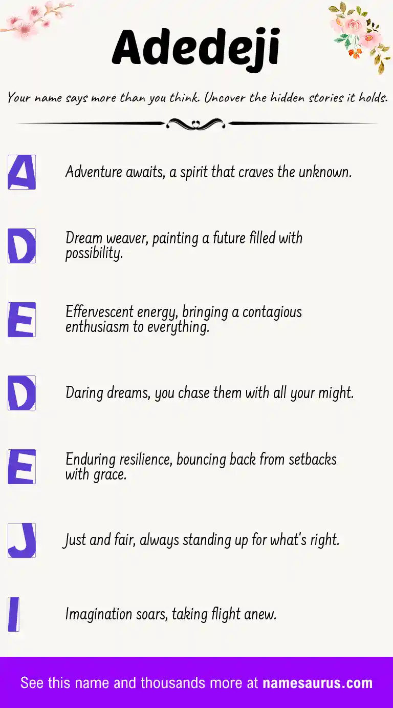 Acrostic poem about Adedeji.