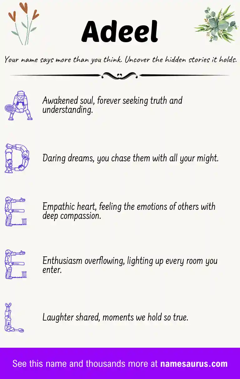 Acrostic poem about Adeel.