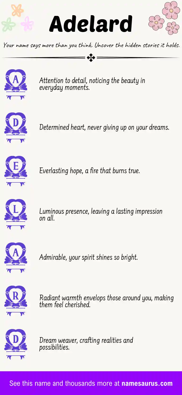 Acrostic poem about Adelard.