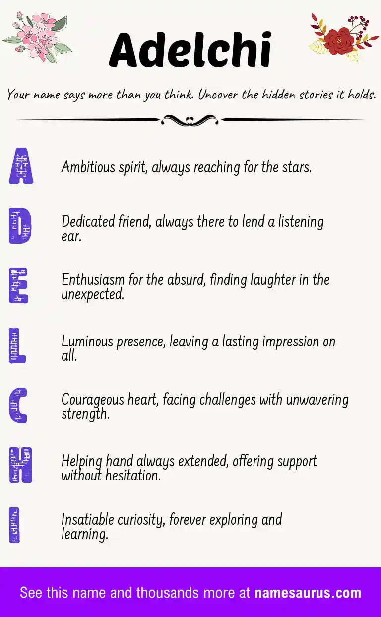 Acrostic poem about Adelchi.