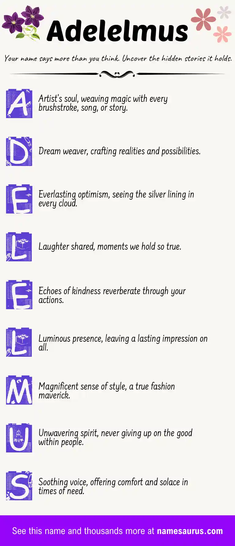 Acrostic poem about Adelelmus.
