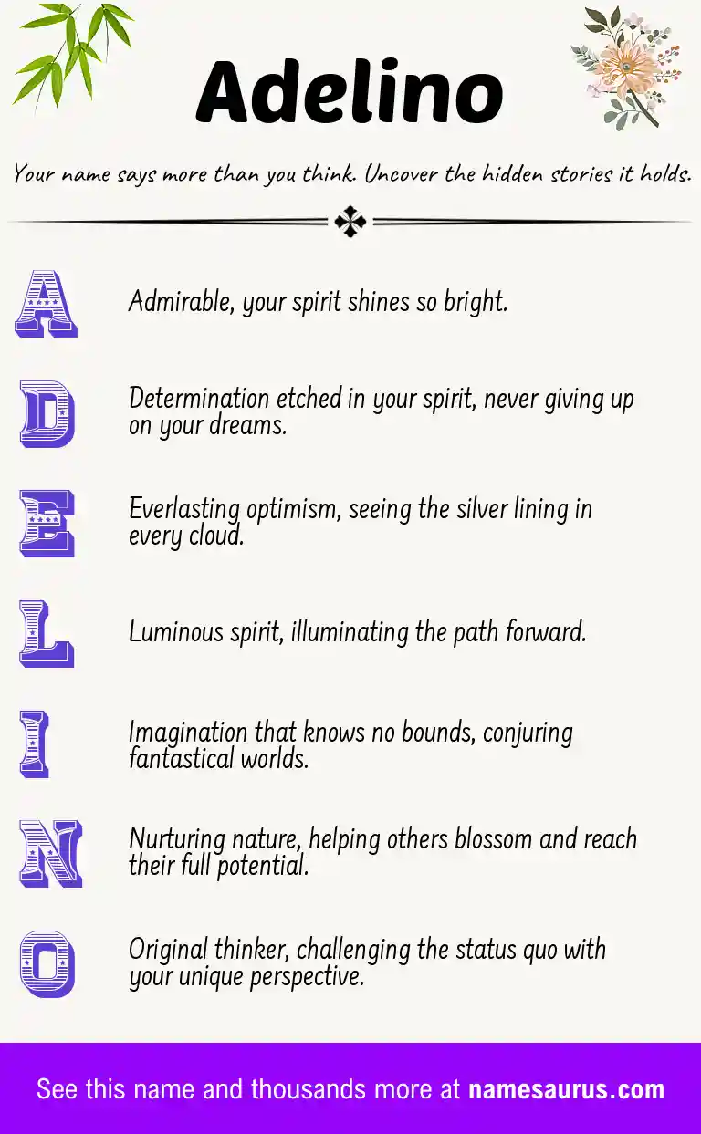 Acrostic poem about Adelino.