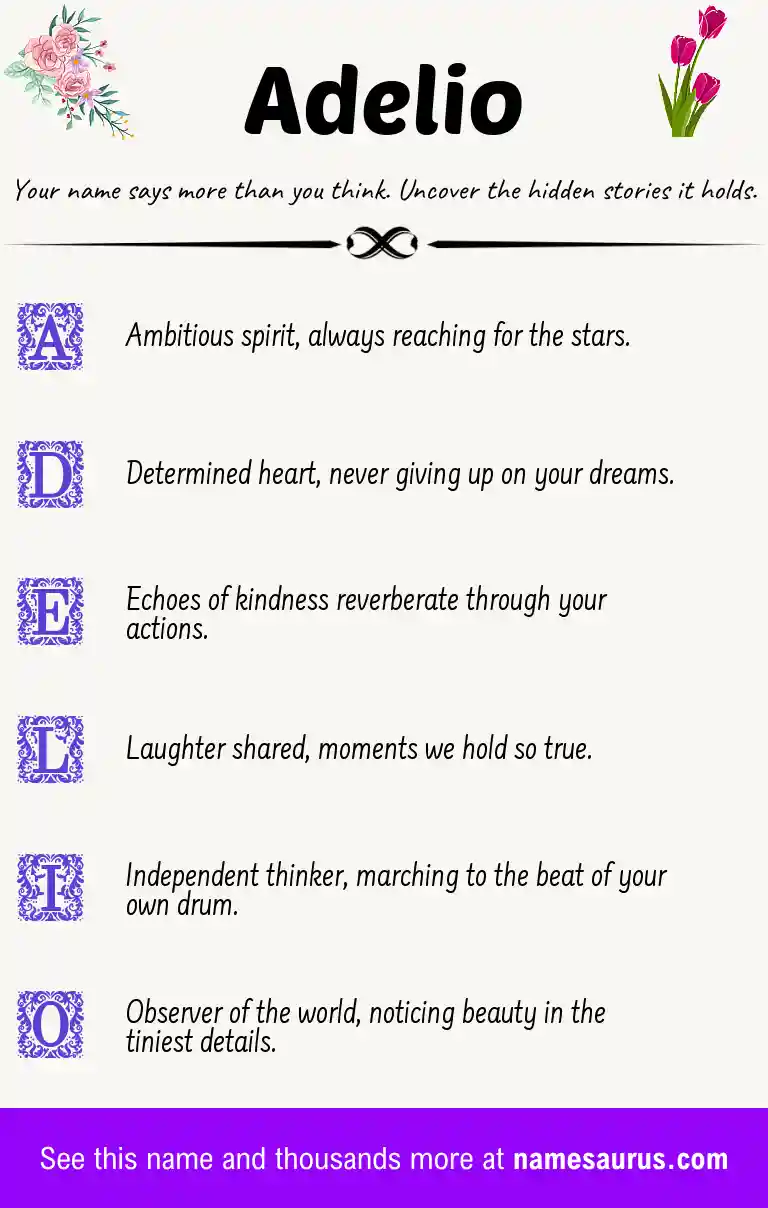 Acrostic poem about Adelio.