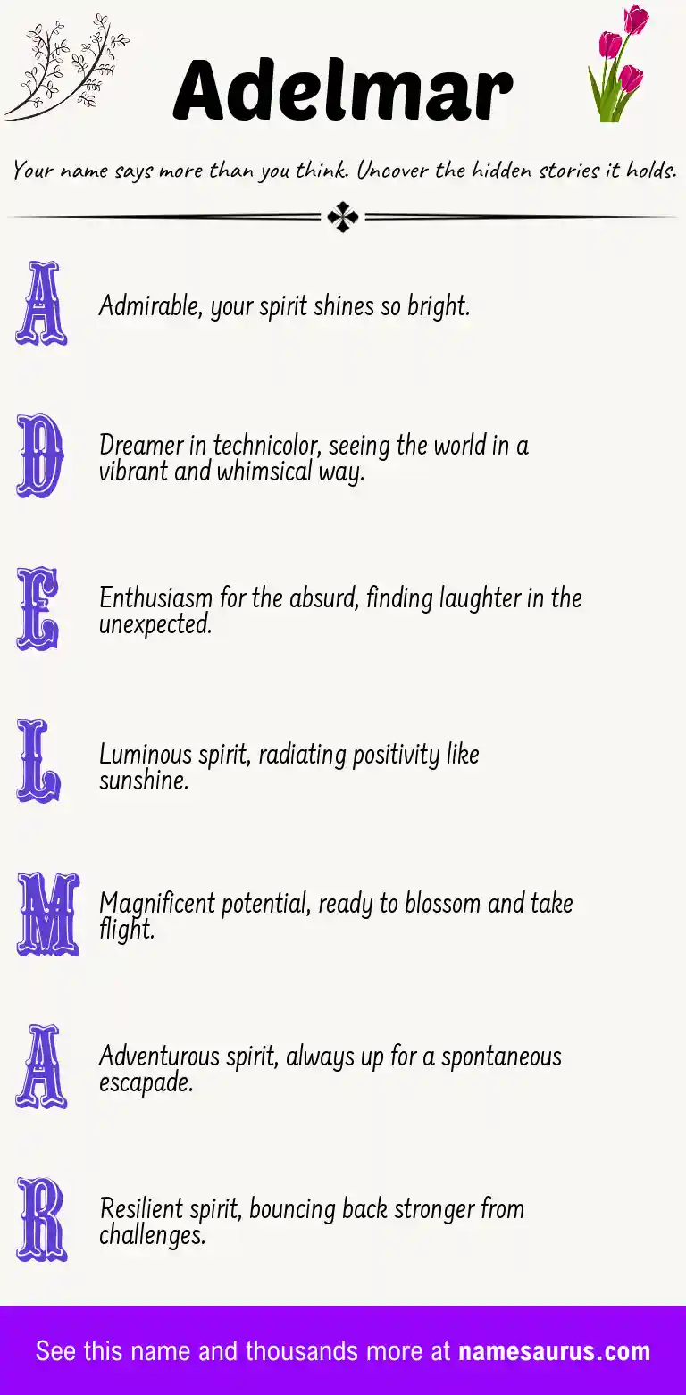 Acrostic poem about Adelmar.