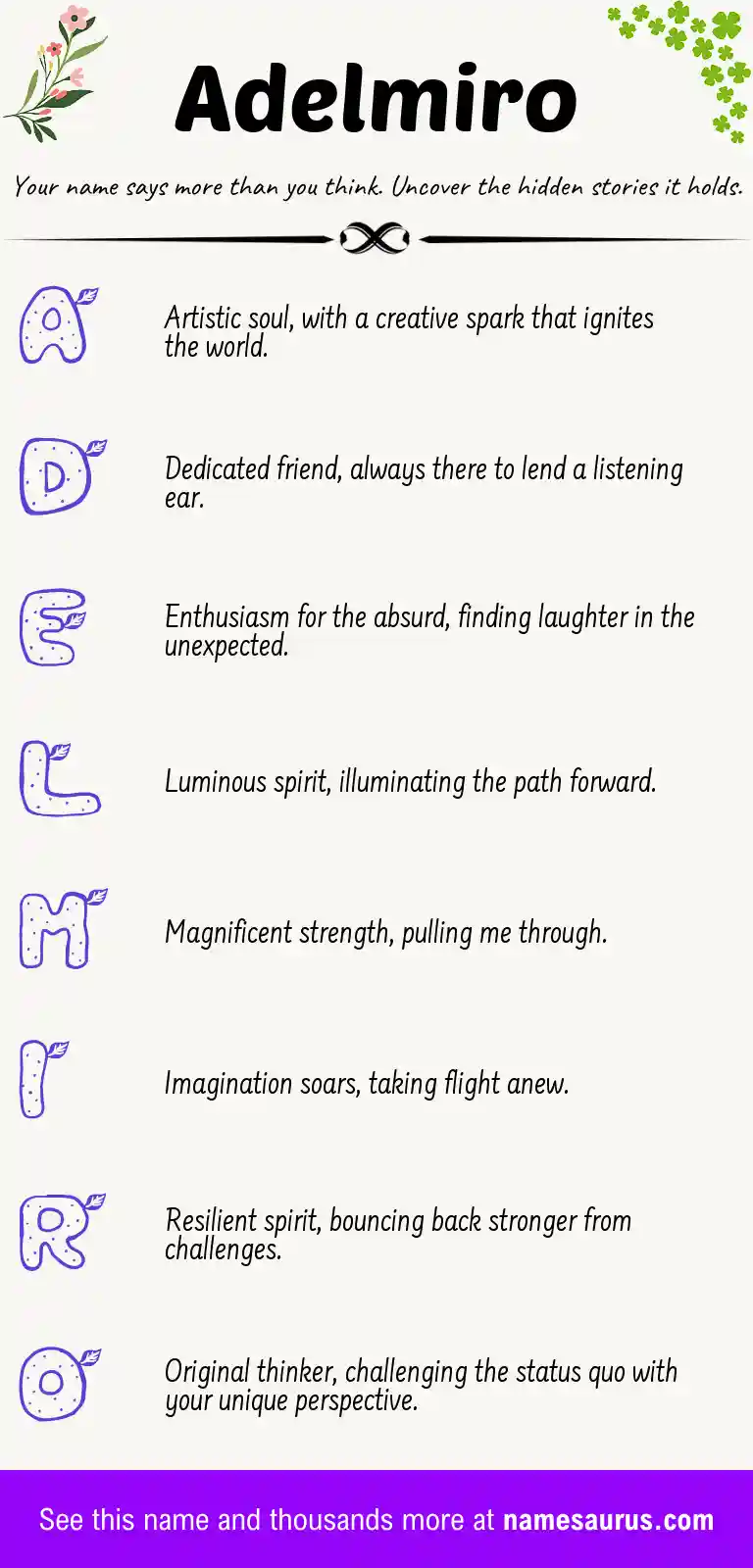 Acrostic poem about Adelmiro.