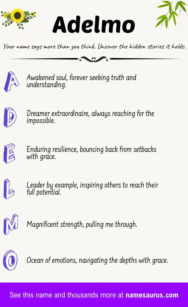 Acrostic poem about Adelmo.