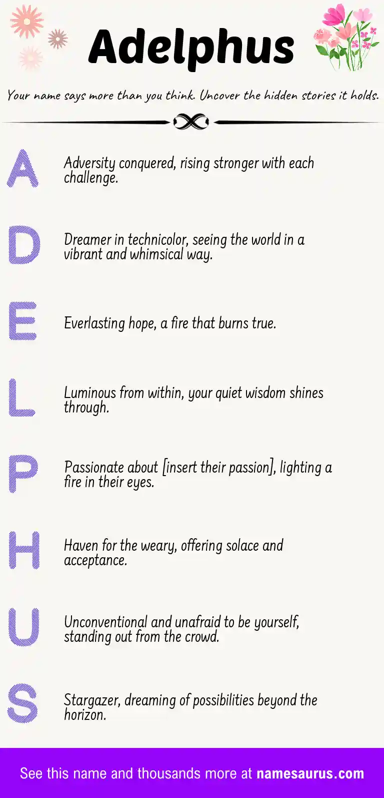 Acrostic poem about Adelphus.
